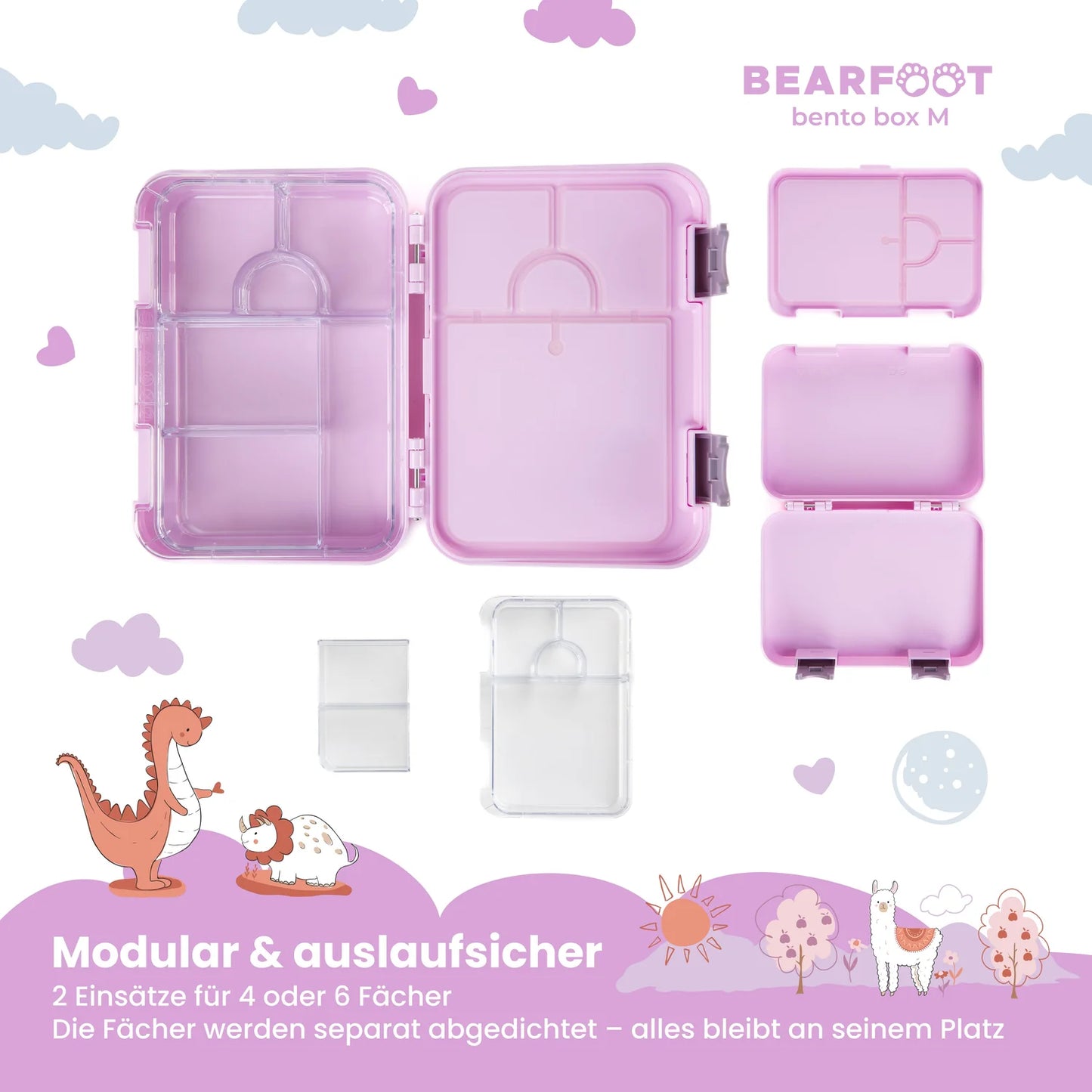 Bearfoot Bento Box M Pink Lama Detailansicht 3