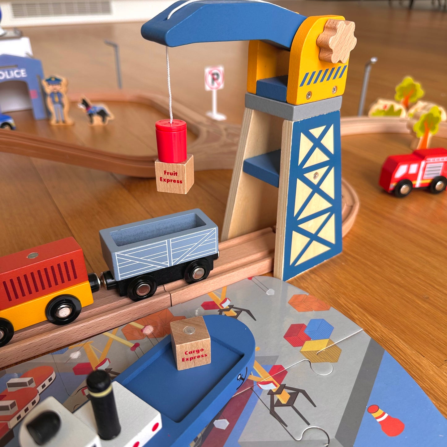 wooden train set