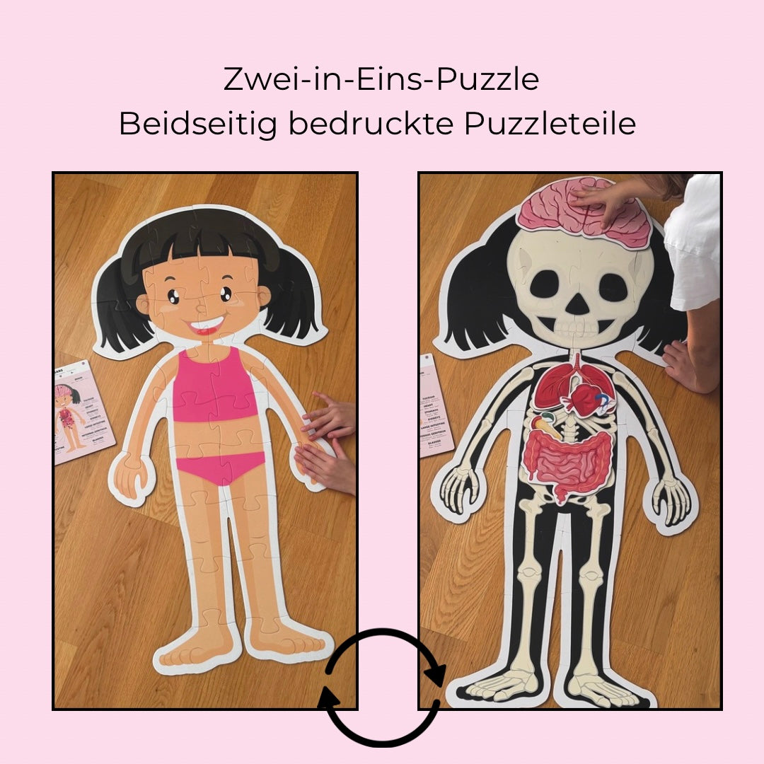 Koerper Puzzle Ansicht Vorder und Rueckseite